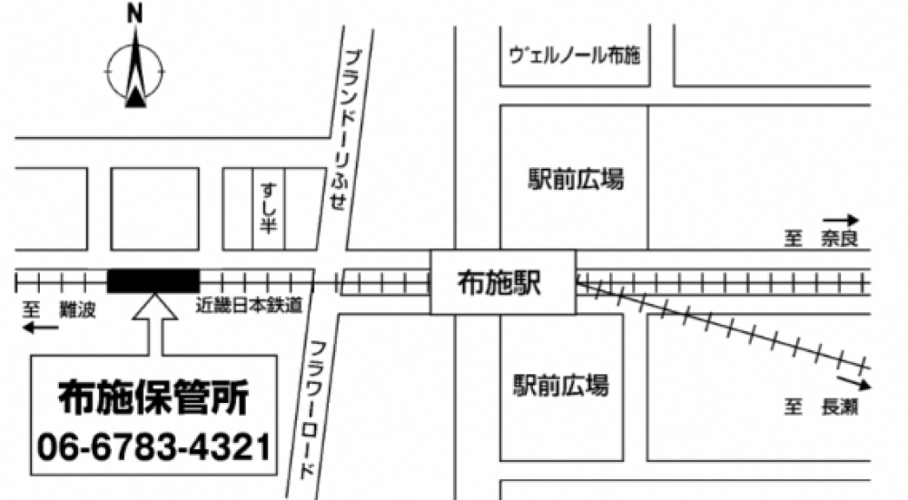 布施保管所の案内図
