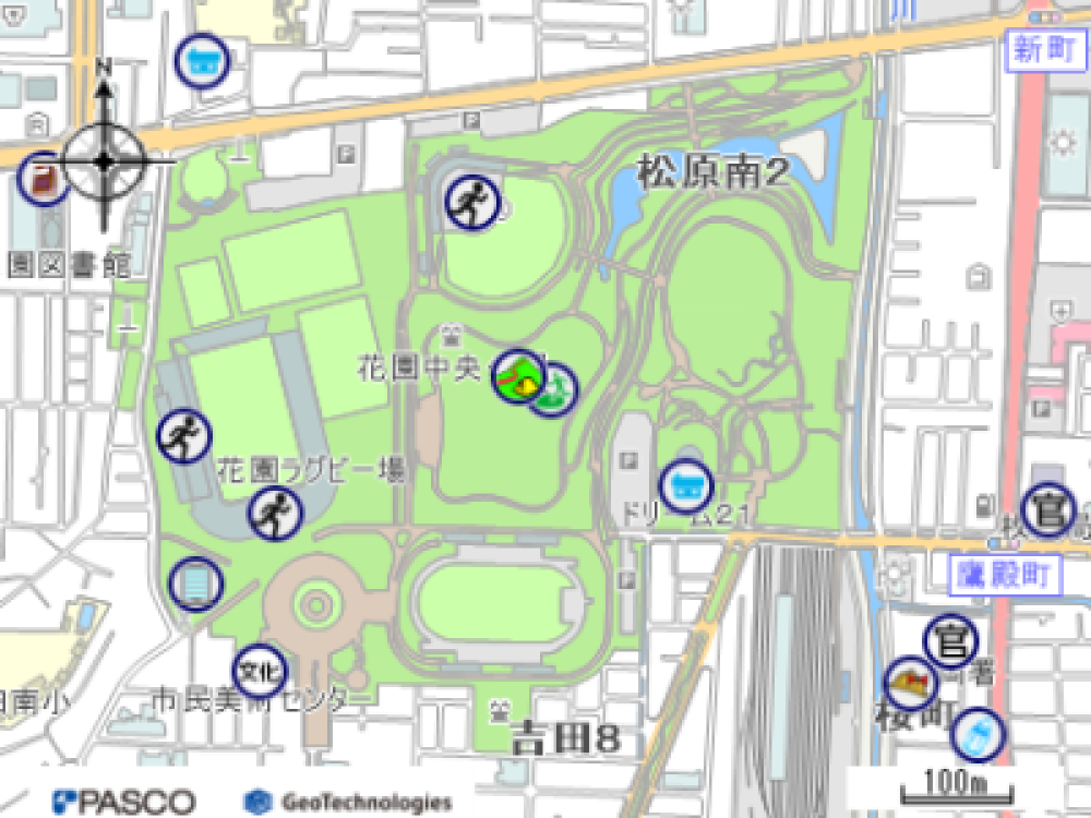 花園中央公園の地図