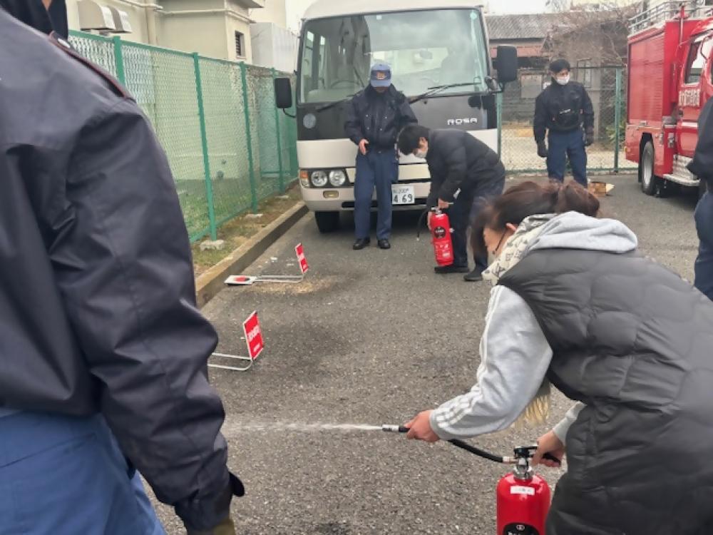 消火器の練習写真